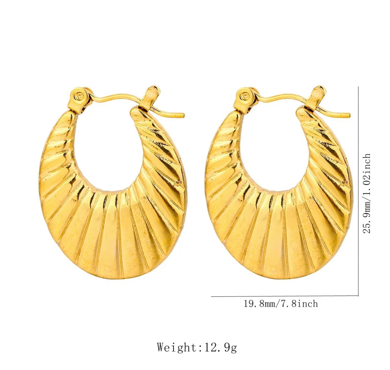 Seashell Gold plated hoops kohi
