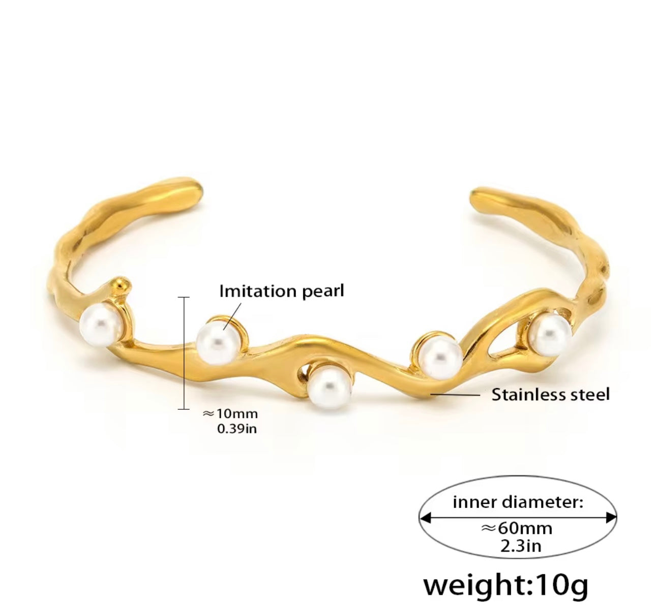 Pearly Modern Cuff Bracelet kohi shop