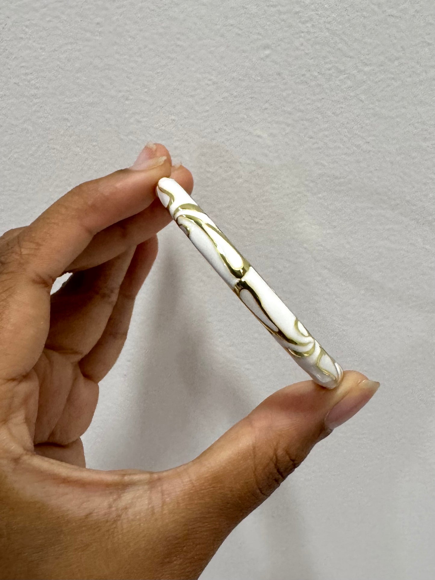 Trendy White Gold Italian Bangle