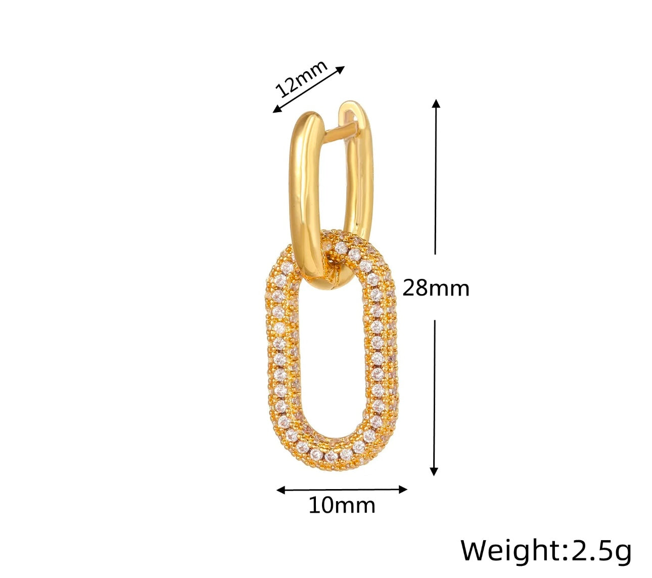 Statement Long Hoops with Stones kohi shop