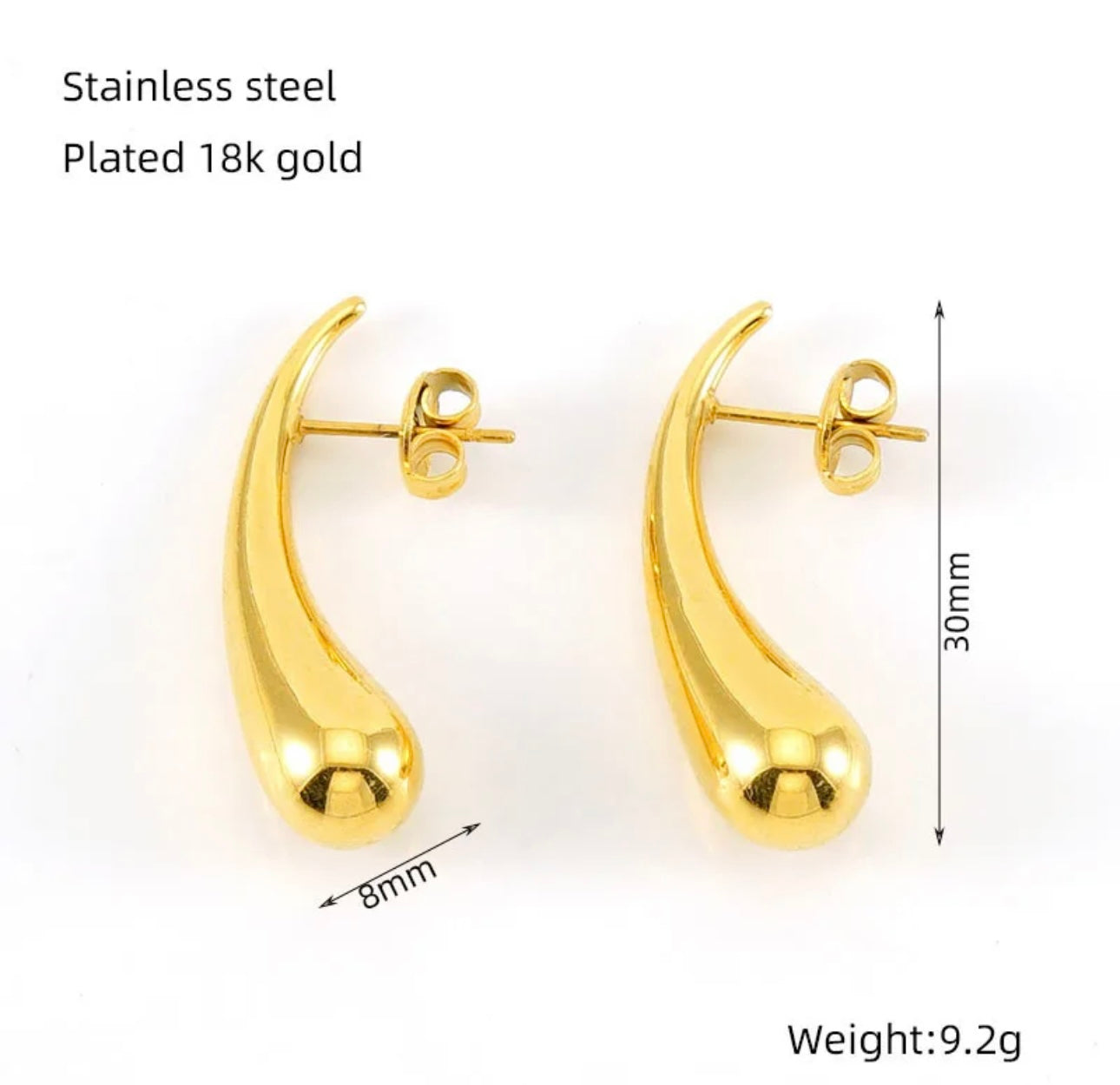 Long Teardrop Earrings kohi