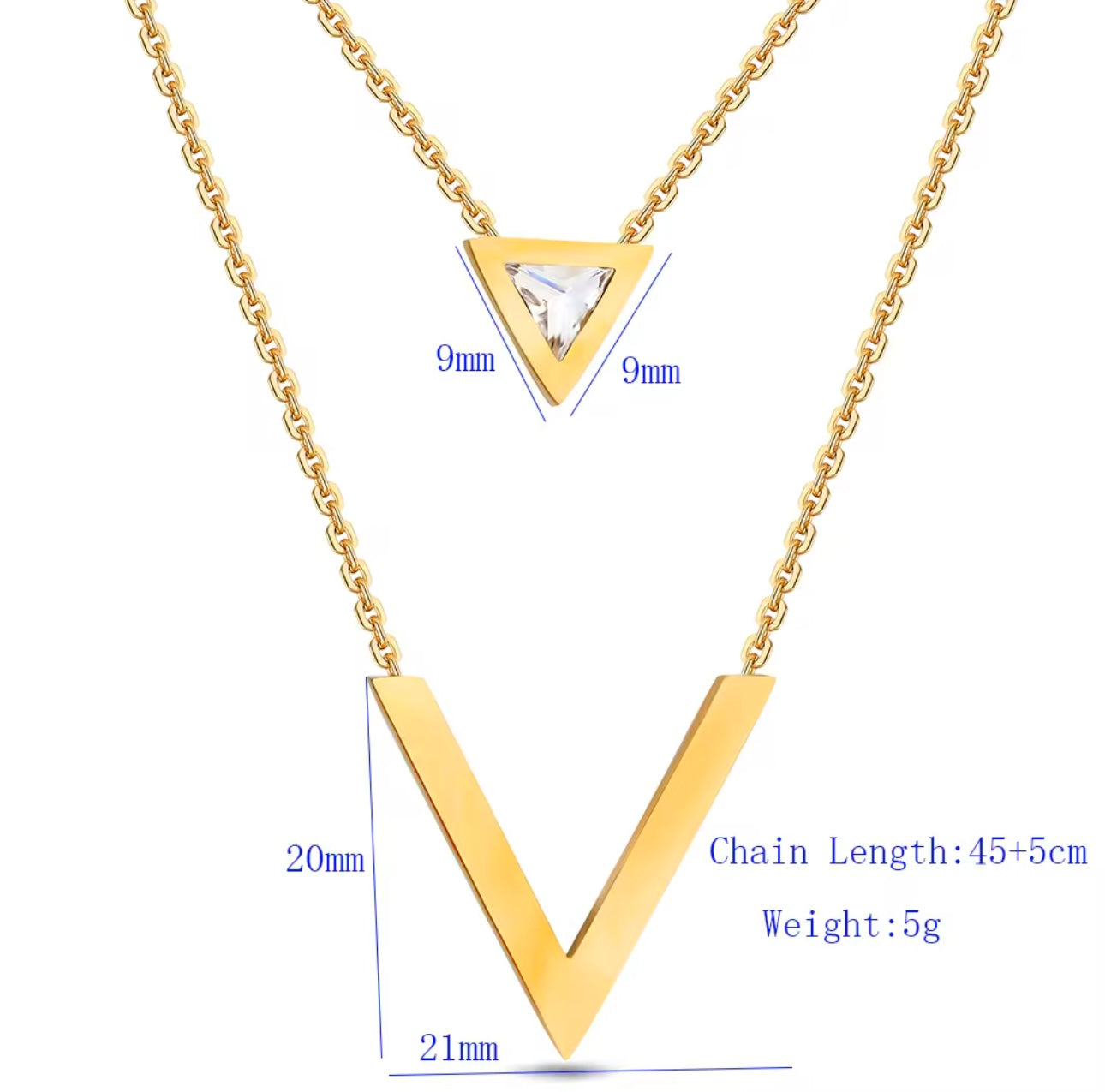 Layered V Necklaces kohi