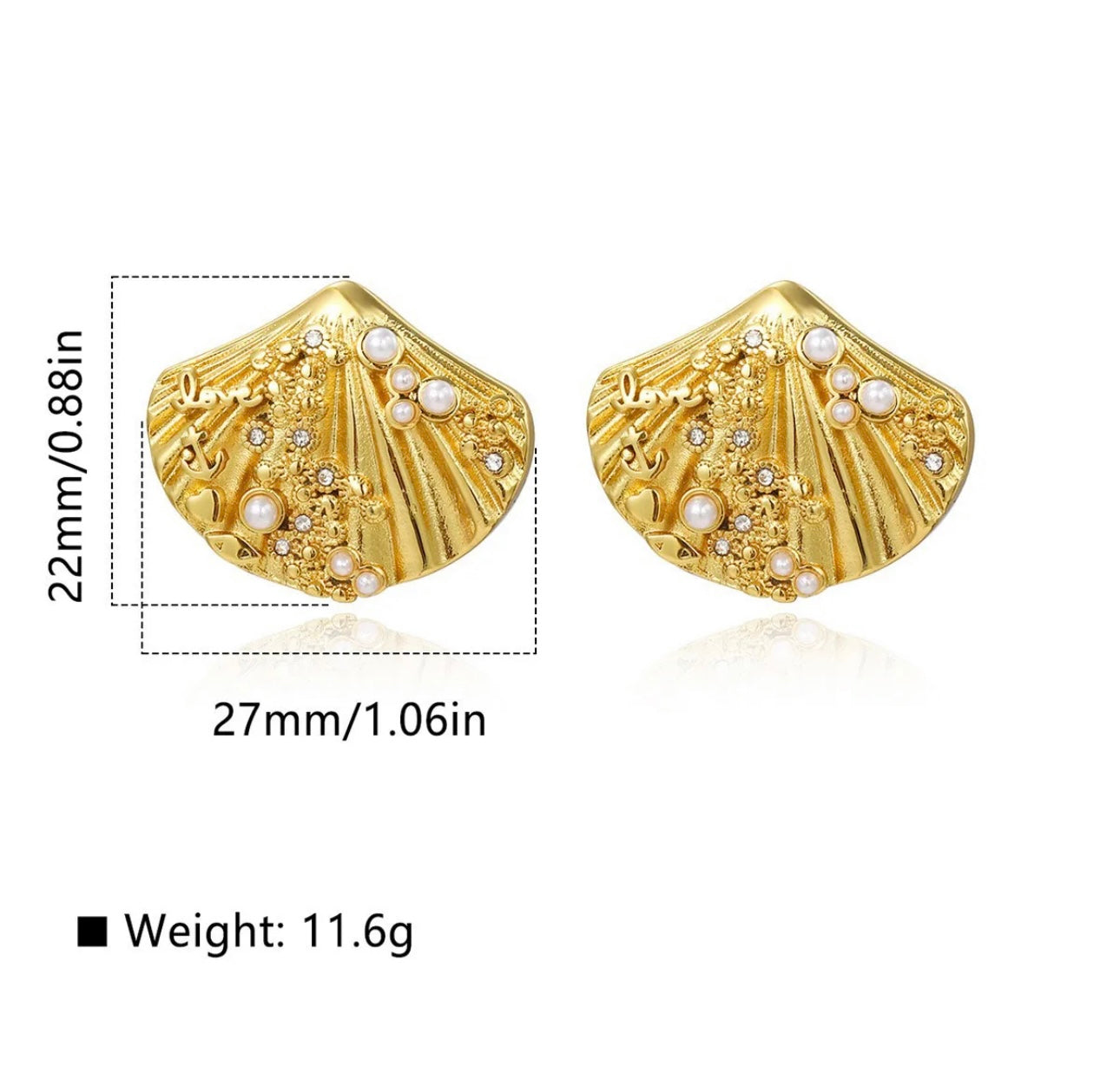 Summer Sea Shell Charm Earrings kohi shop