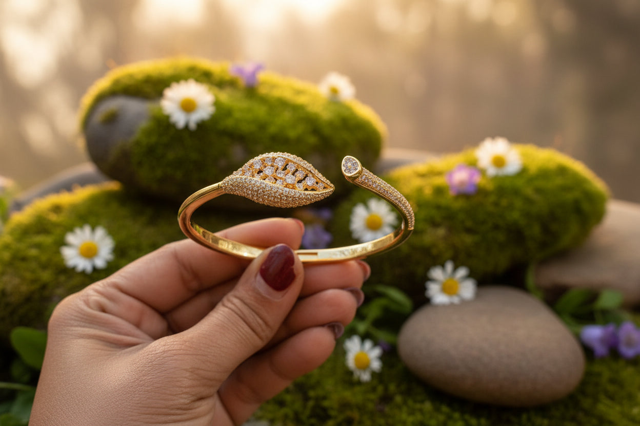 American diamond Leaf Bracelet