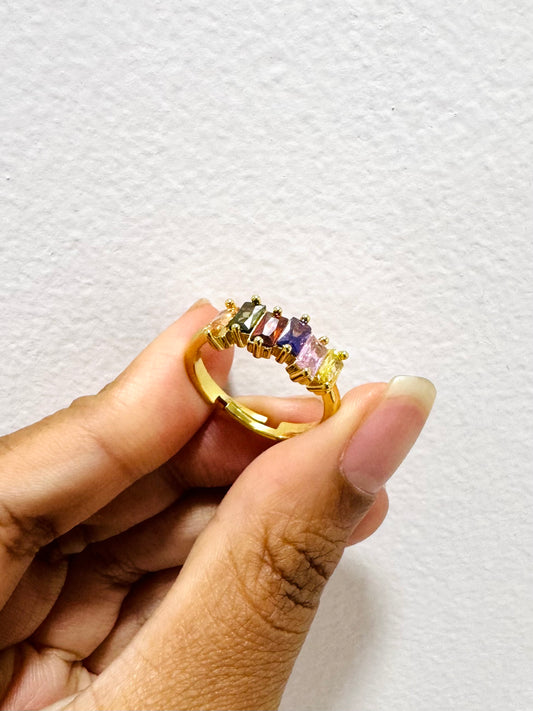 Diwali collection Multi Crystal Ring