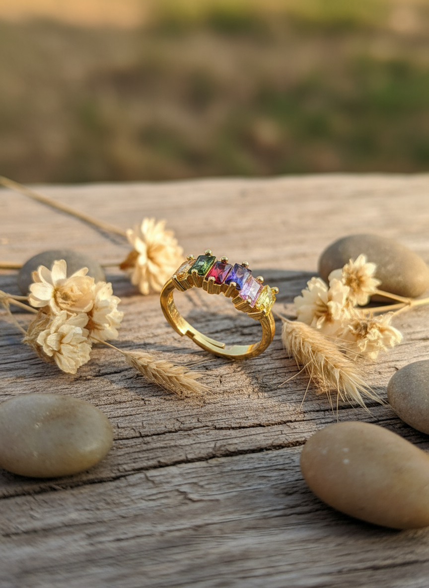 Diwali collection Multi Crystal Ring