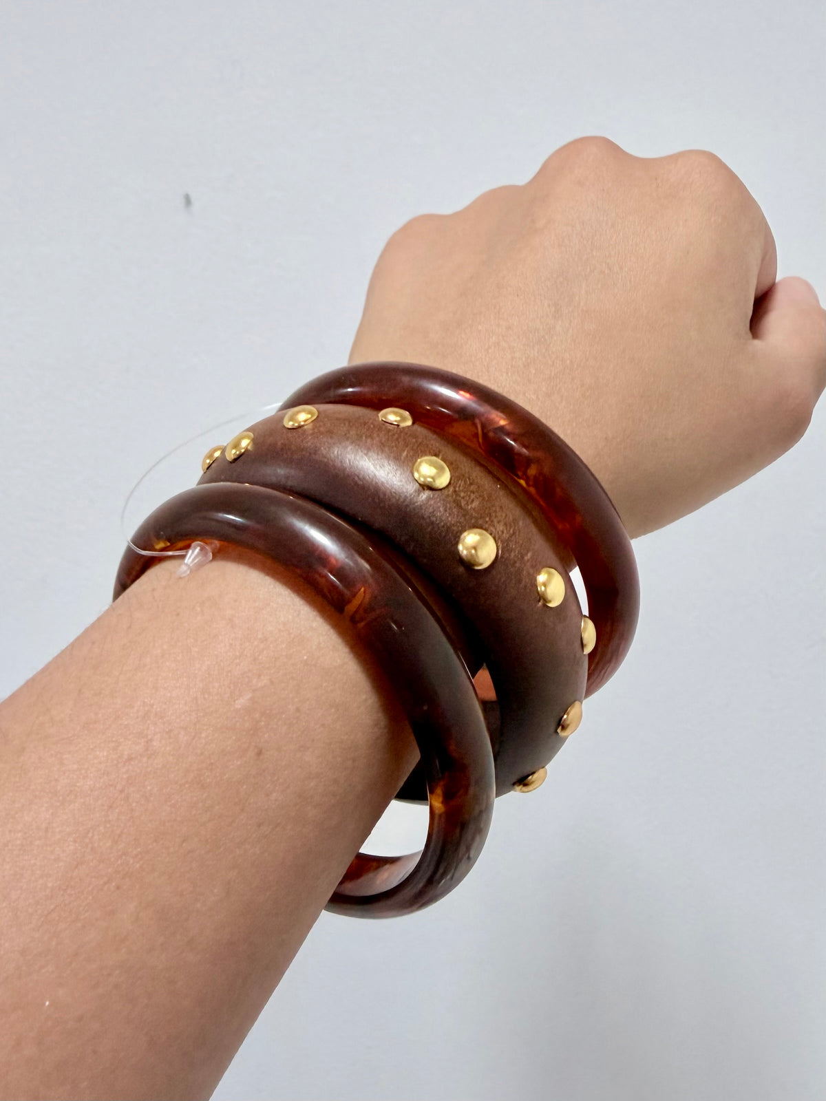 Dark Resin wood bangle ( set of 3 )