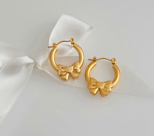 Bow Gold Plated Hoops kohi