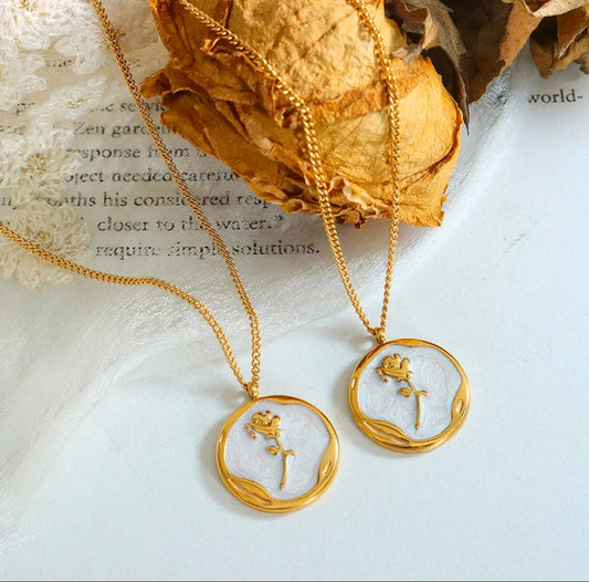 Vintage Rose pendent Necklace kohi shop