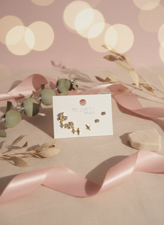 Zirconia Diamond Bow Set