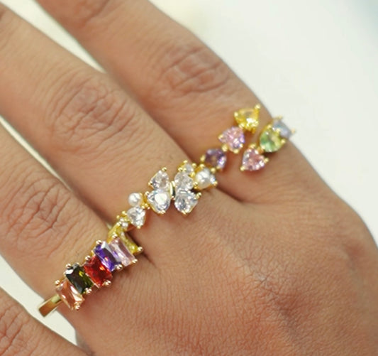 Diwali collection Flower Crystal Ring