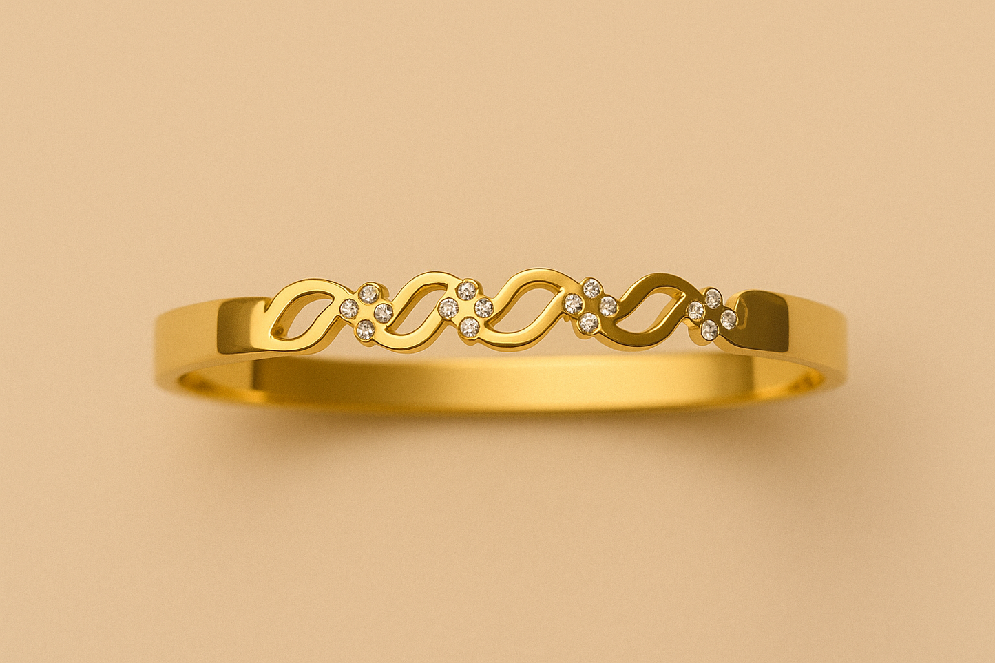 Zirconia Flower Bangle Bracelet kohi shop