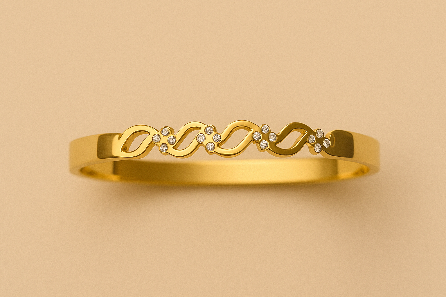 Zirconia Flower Bangle Bracelet kohi shop