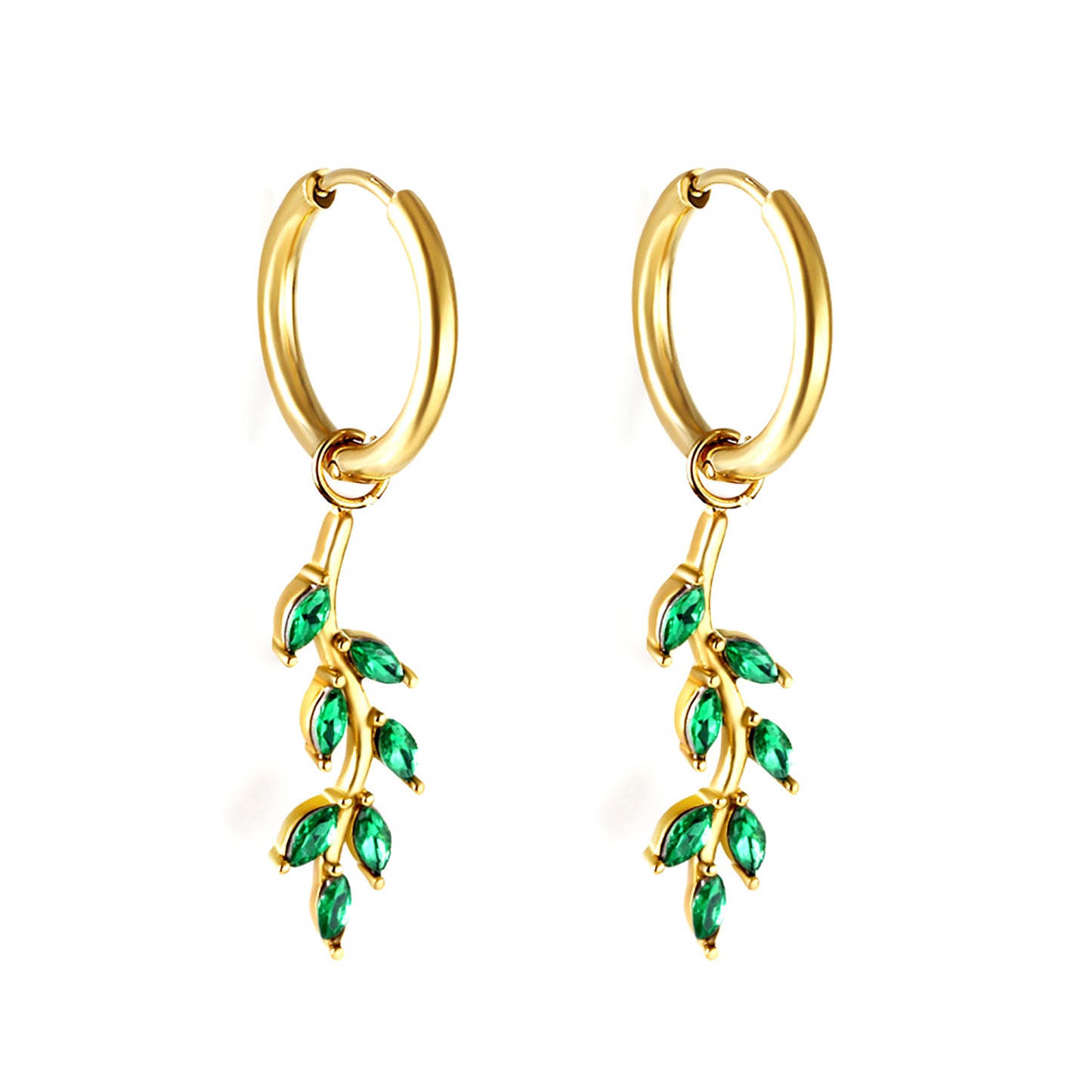Emerald Leaf Earring