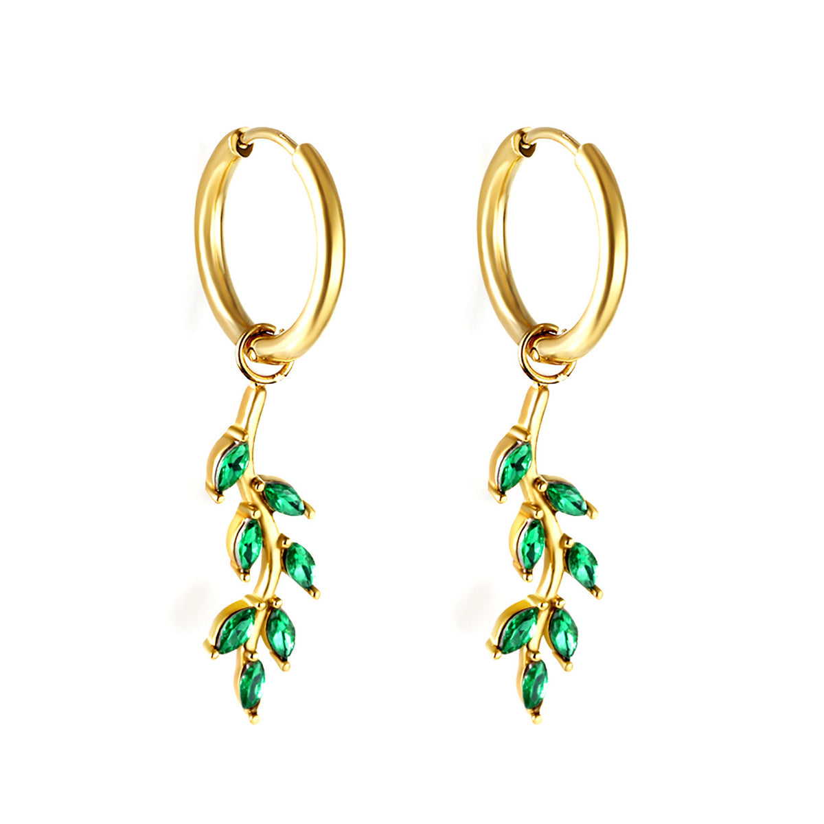 Emerald Leaf Earring