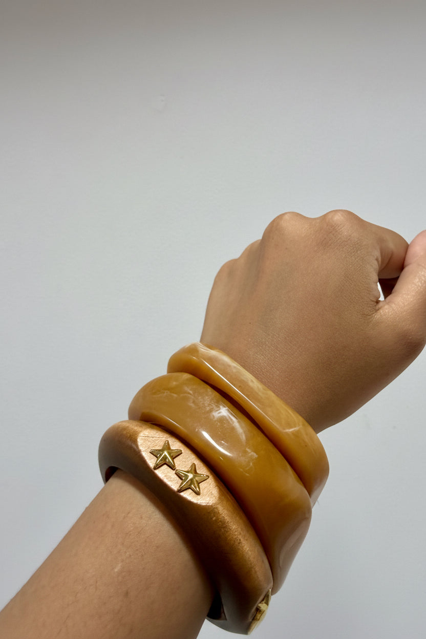 Wood Resin mix Bangle ( set of 3 )
