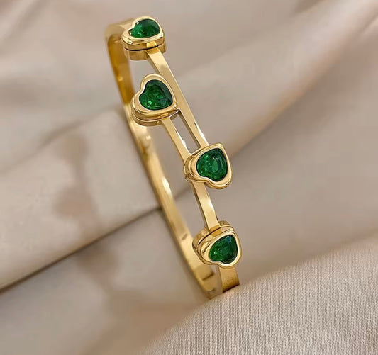 Emerald Heart Bangle