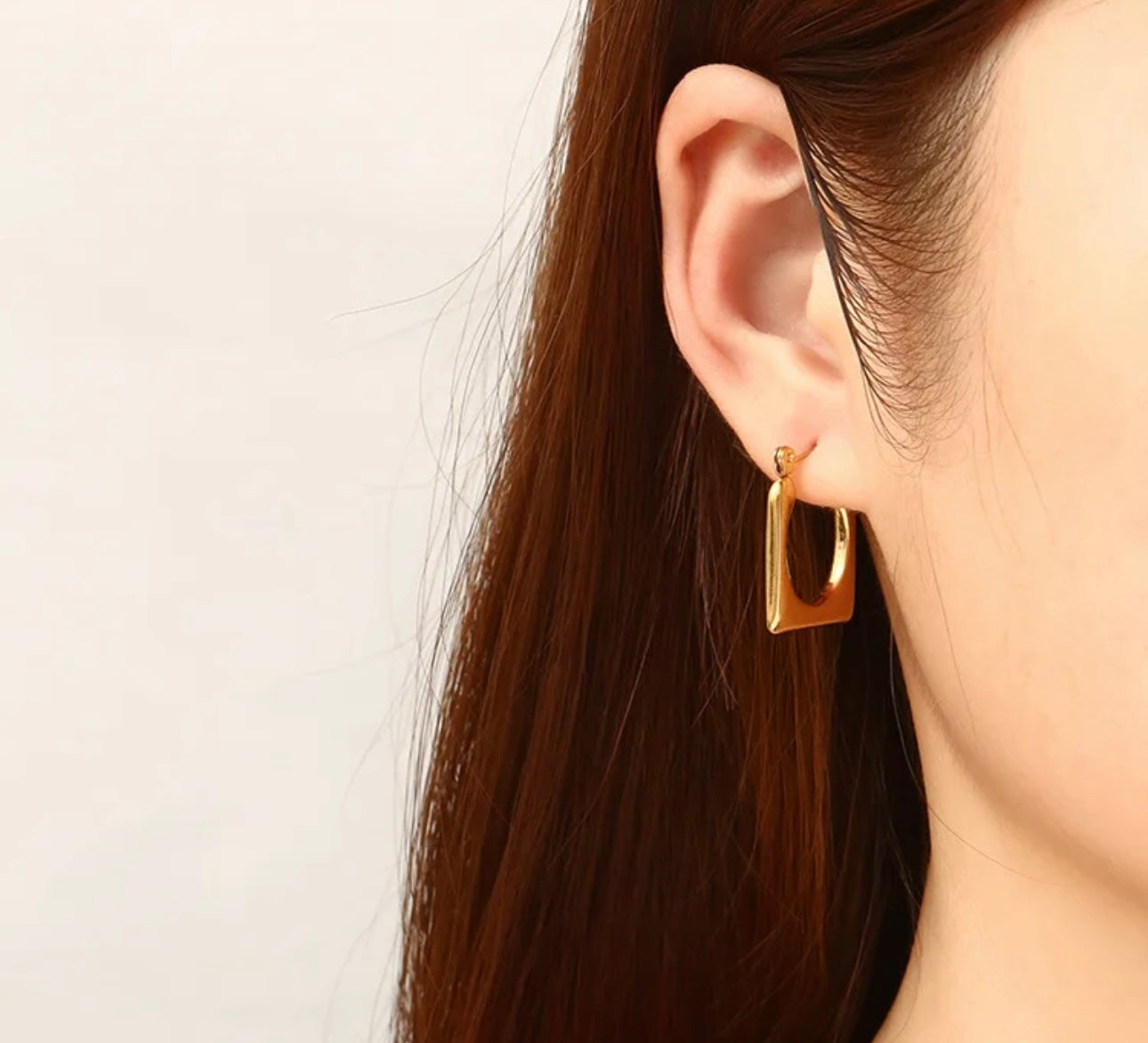 Gold Plated Square Hoops kohi