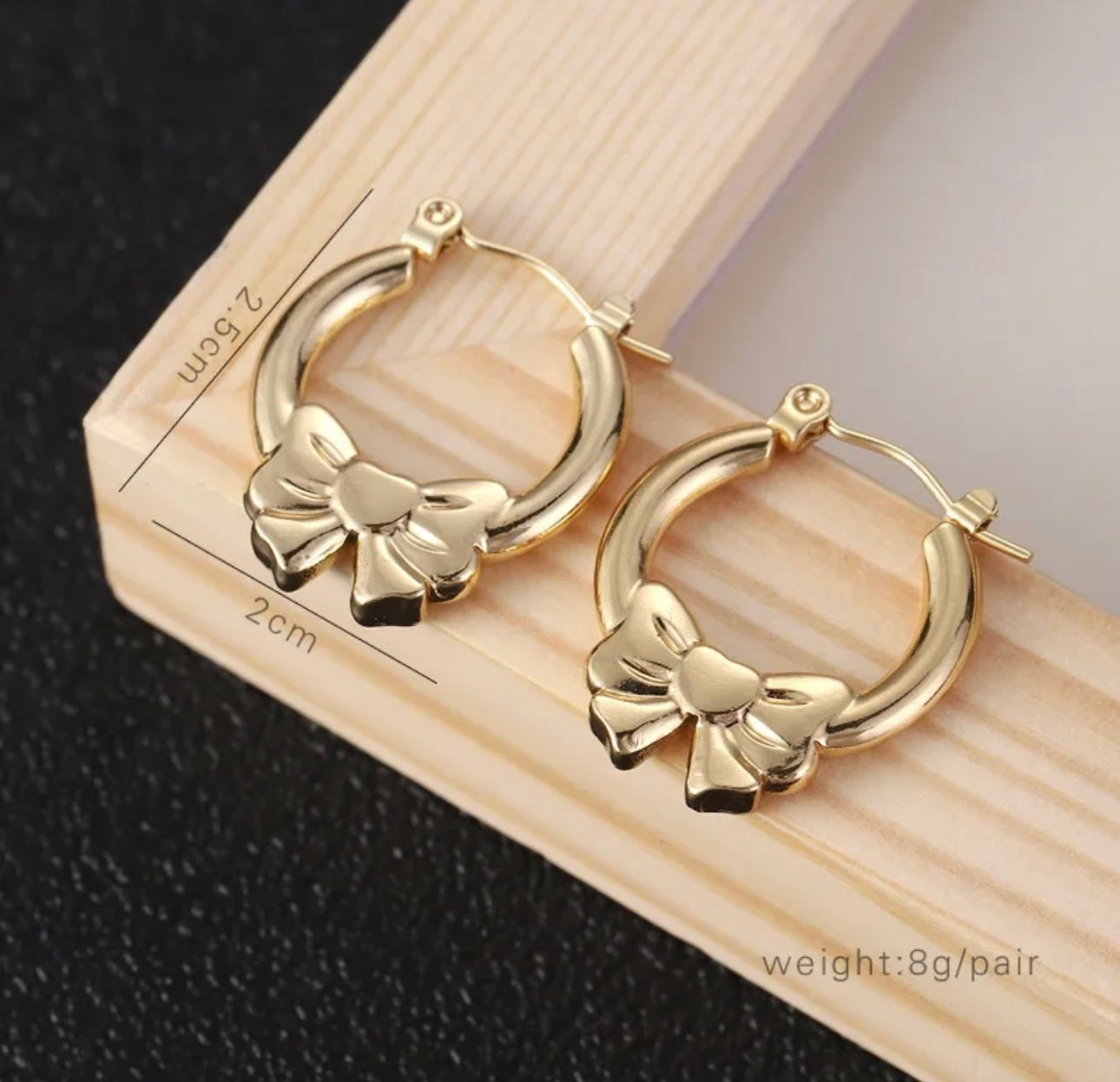 Bow Gold Plated Hoops kohi