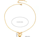Trendy Heart Bow Necklace kohi shop