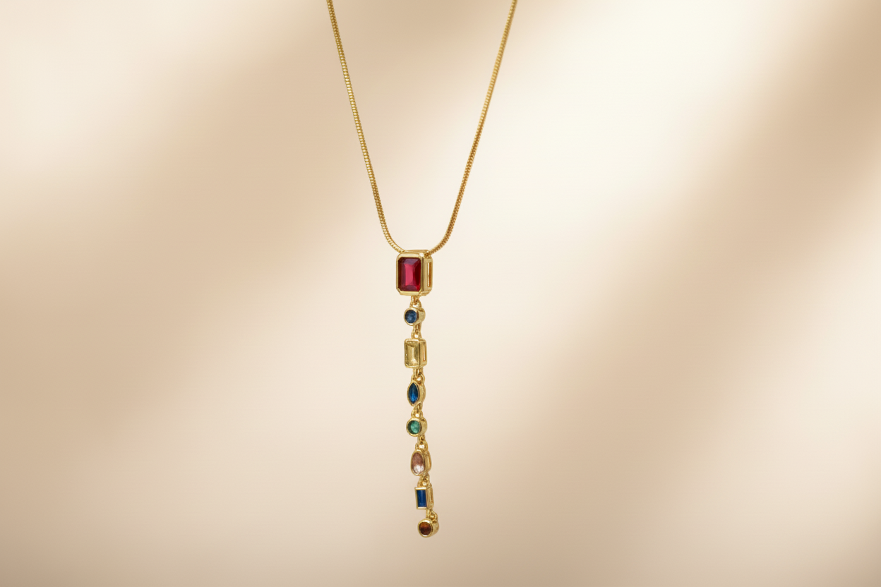 Multi crystal necklace