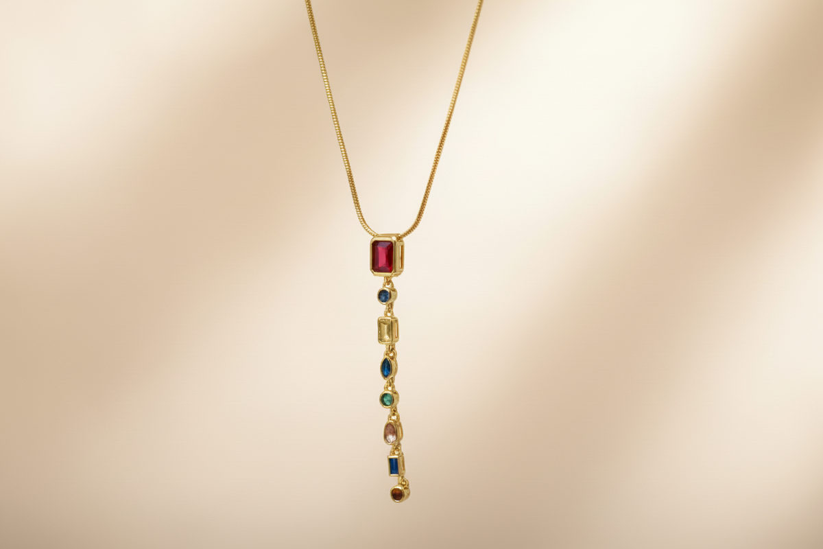Multi crystal necklace