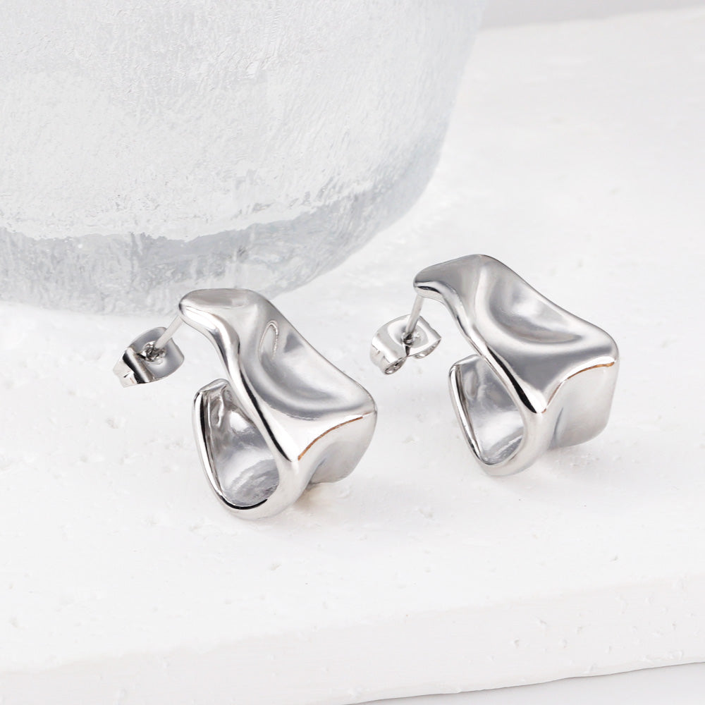 Silver Abstract Earring