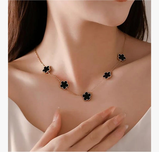 Black Clover Set- Necklace and Earring Combo kohi shop