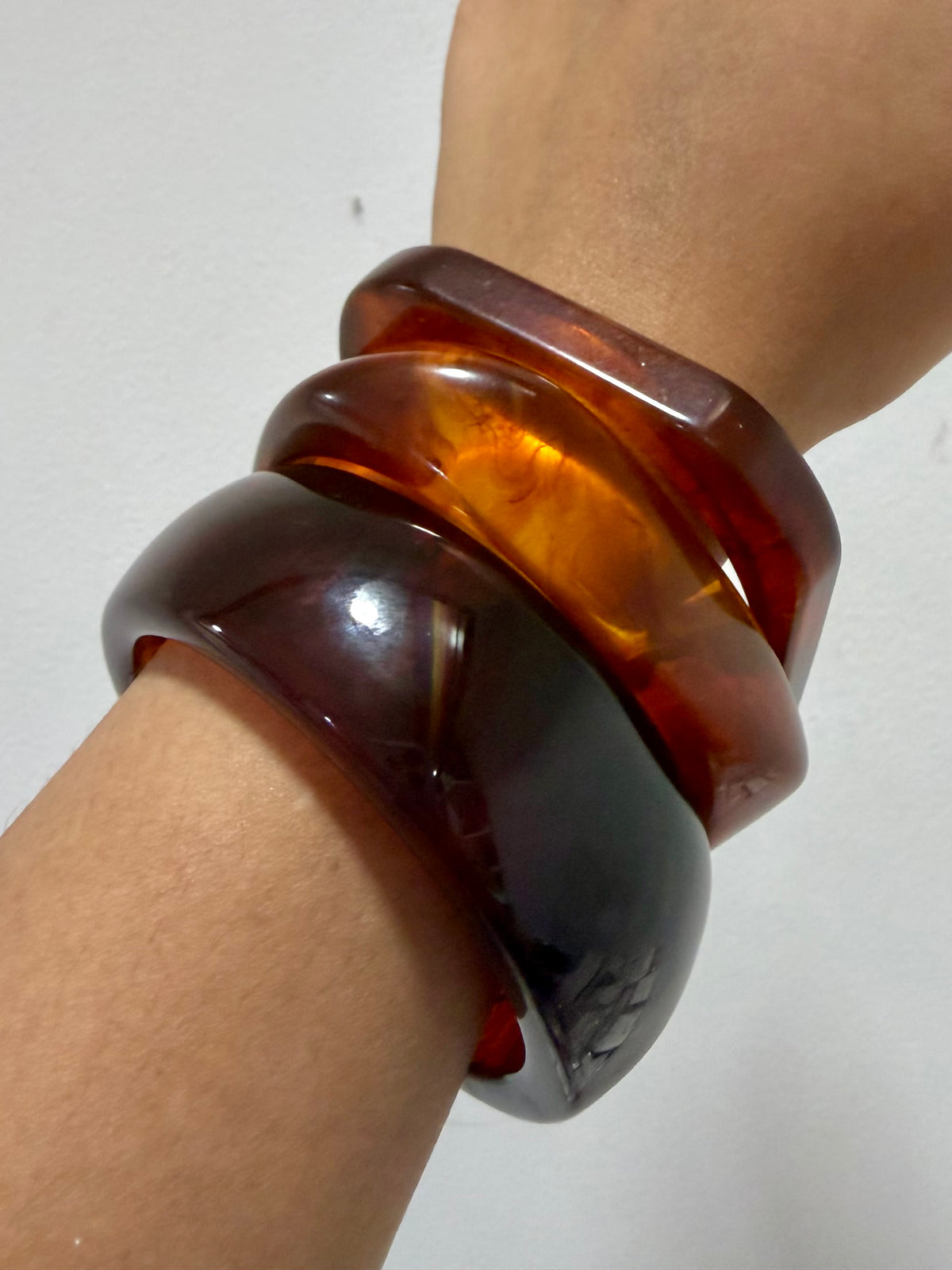 Chunky dark Resin Bangles ( set of 3 )