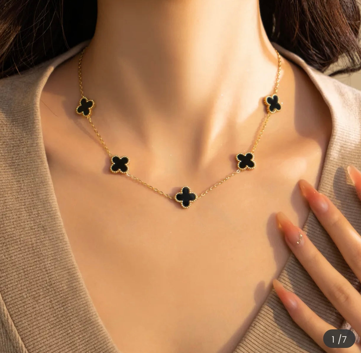 Black Clover Set- Necklace and Earring Combo kohi shop