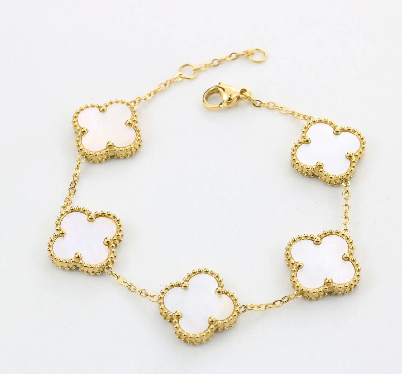 White Clover Adjustable Five leaf Bracelet kohi