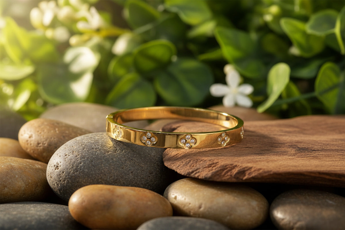 Flower Bangle Bracelet