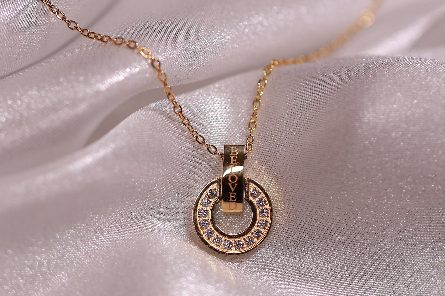 Minimal Zirconia Diamond Circle Necklace kohi