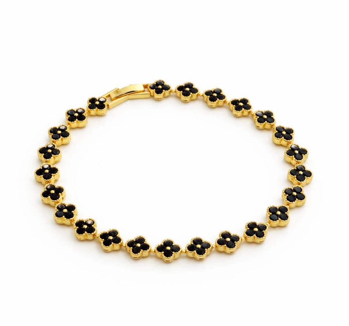 Clover American Diamond Tennis Bracelet-⭐ 1-Year Warranty