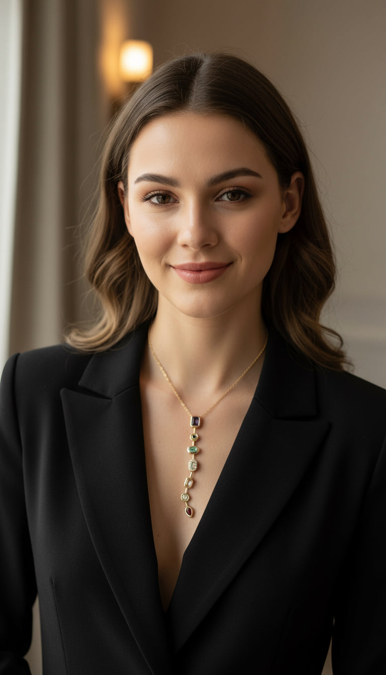 Multi Crystal Zirconia Necklace