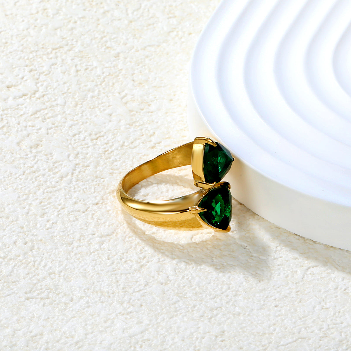 Emerald Zirconia Diamond Ring