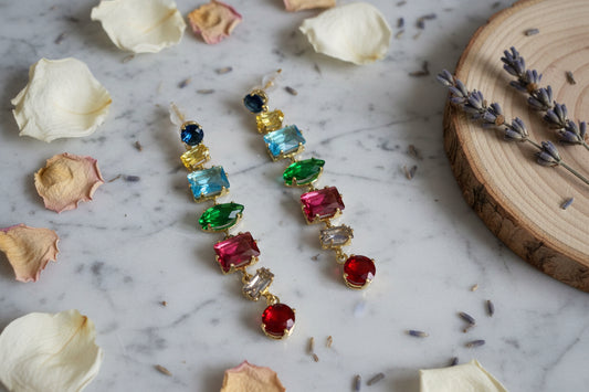 Rose Multi Crystal Earring
