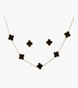 Black Clover Set- Necklace and Earring Combo kohi shop