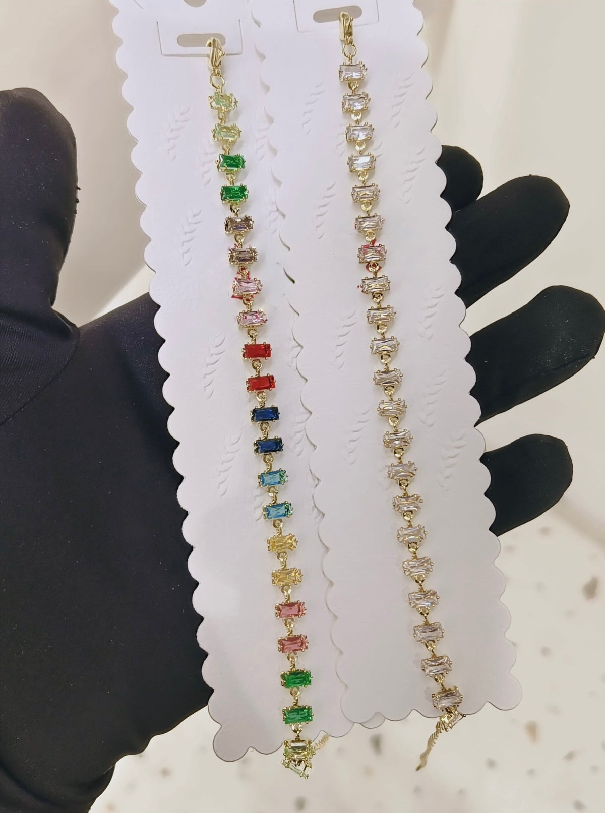 Zirconia Multi Crystal Square Tennis Bracelet