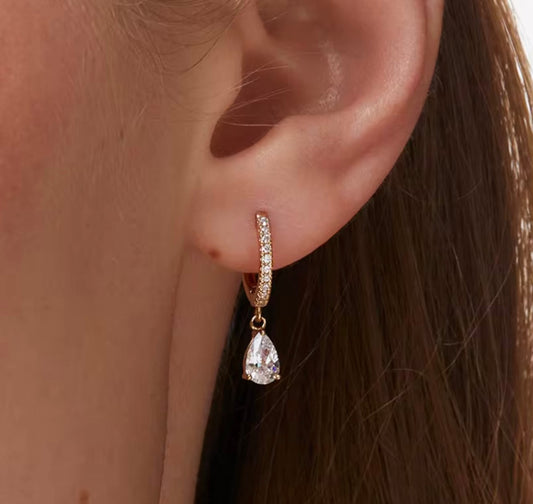 Elegant Crystal Hoop Earring kohi shop