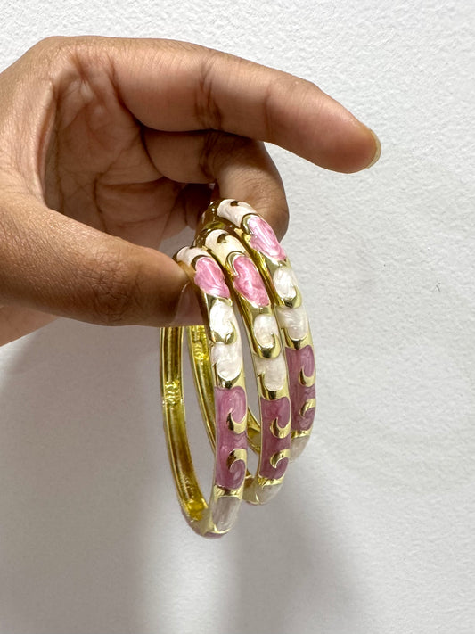 Pink and Cream Italian Bangle