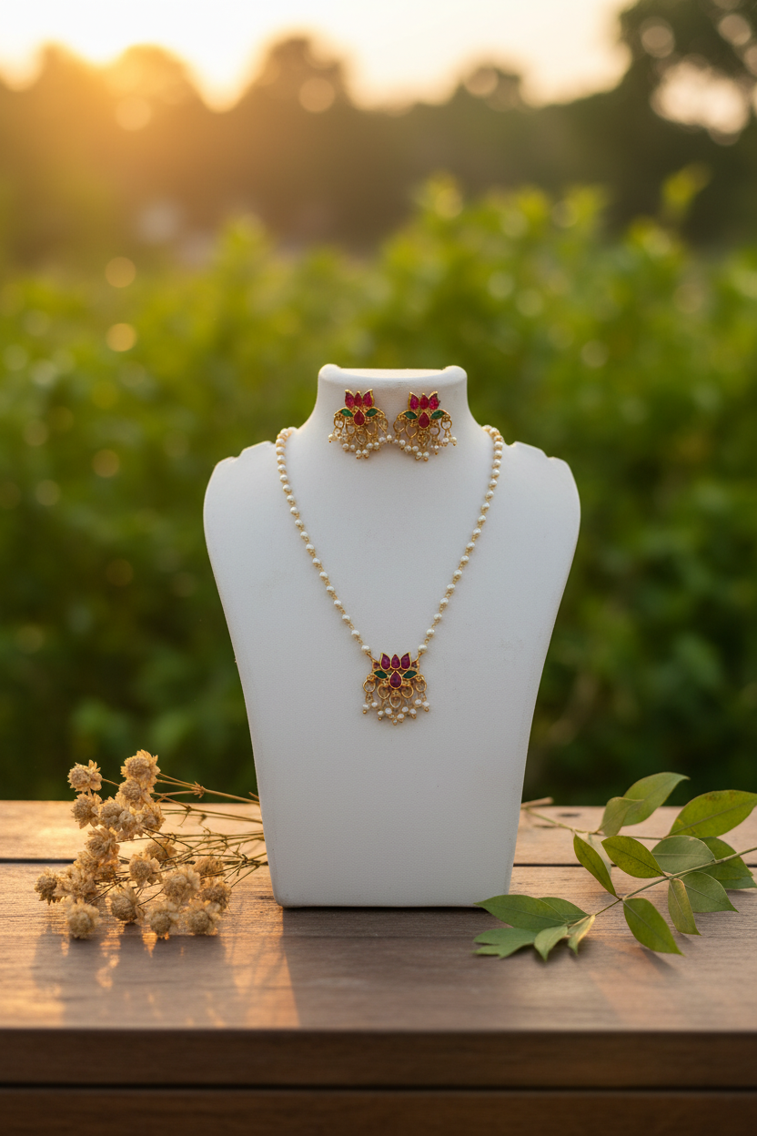 Multi colour Lotus Choker