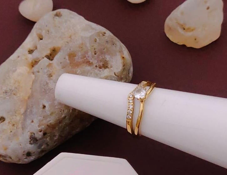 Zirconia Double Layer Ring kohi shop