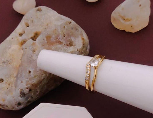 Zirconia Double Layer Ring kohi shop