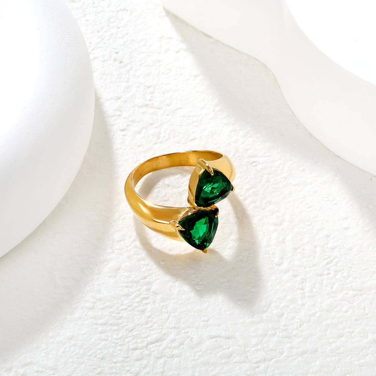 Emerald Zirconia Diamond Ring