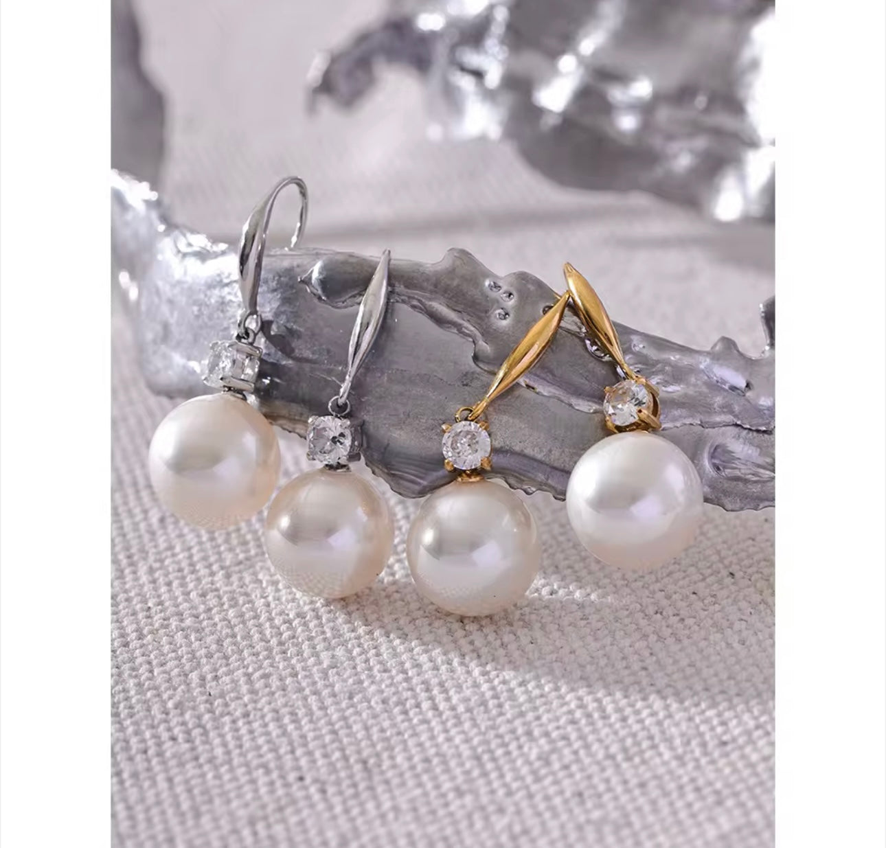 Crystal Pearl Earring kohi shop