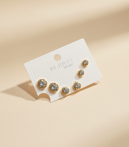 Zirconia Diamond Stud Combo