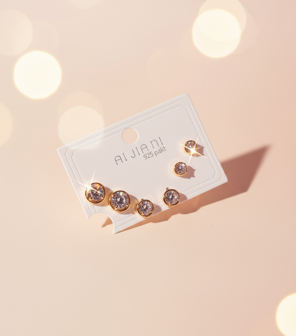 Zirconia Diamond Stud Combo