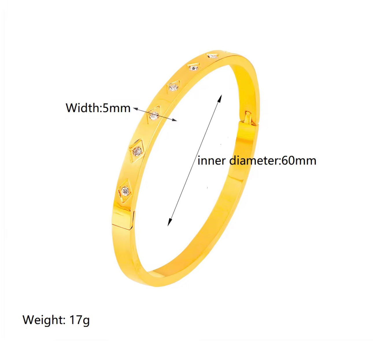 Zirconia Diamond Cut Bangle Bracelet kohi shop