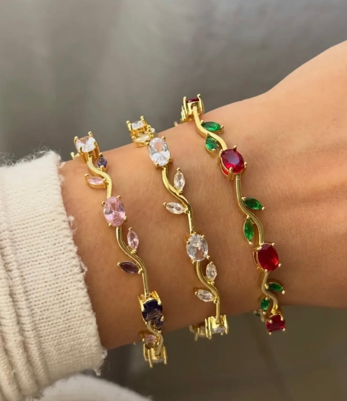 Multi Crystal Tulip Bracelet